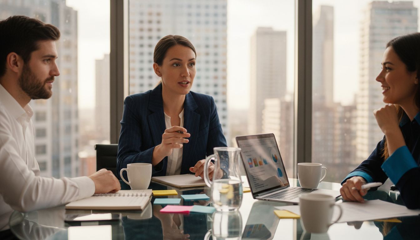 Team meeting discussing communication strategies