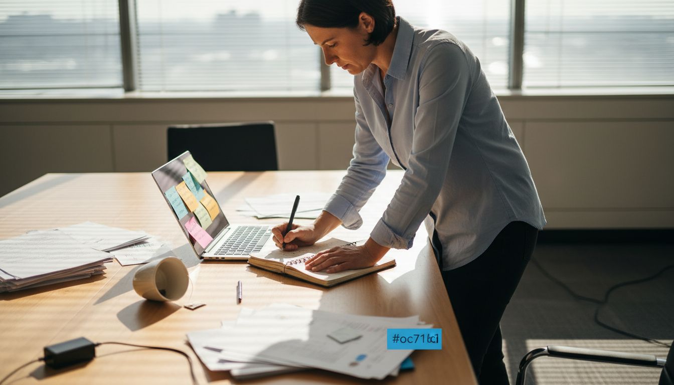 Project manager organizing communication process