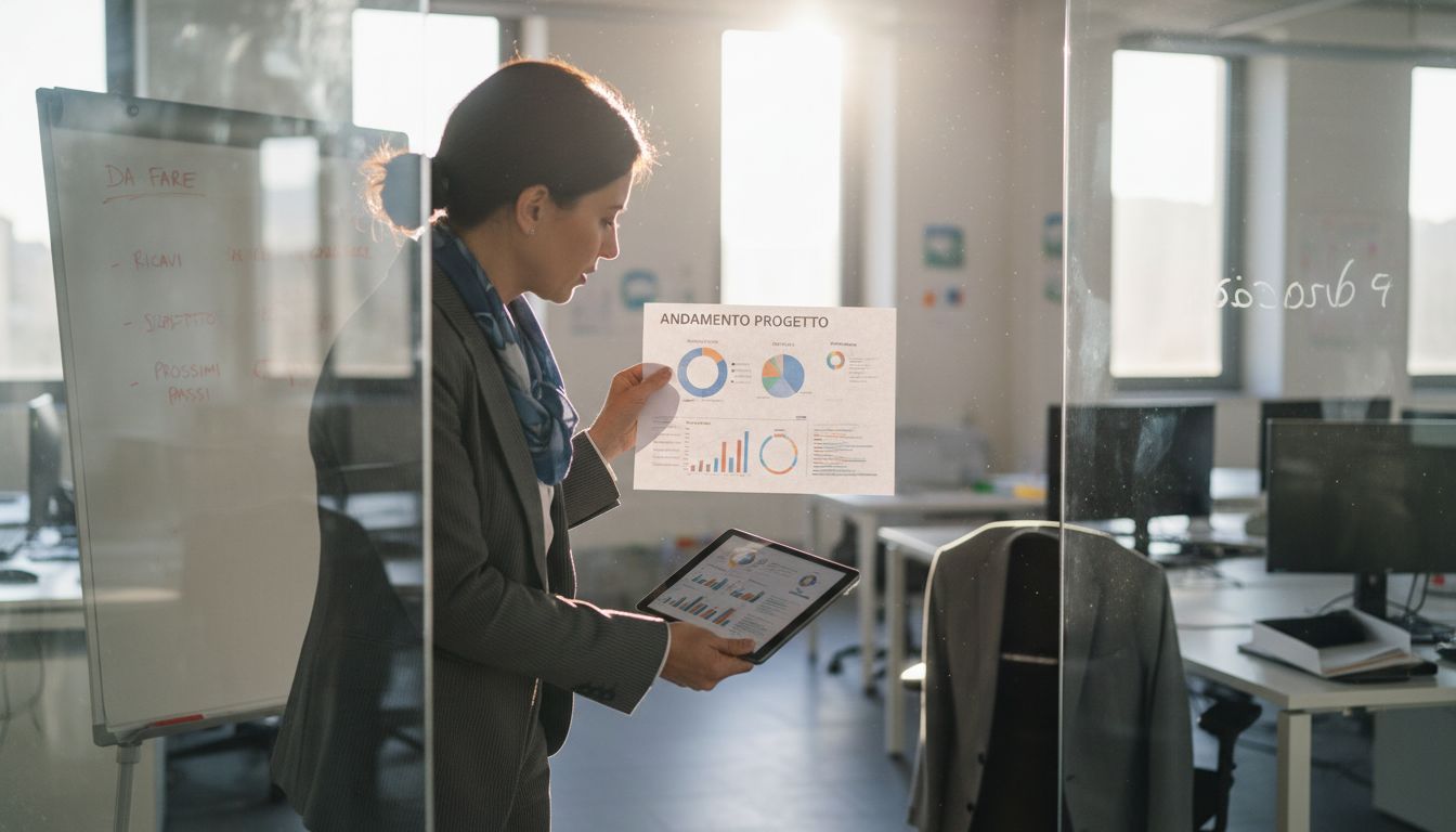 Un responsabile che chiarisce una comunicazione a un collega durante una riunione in ufficio.