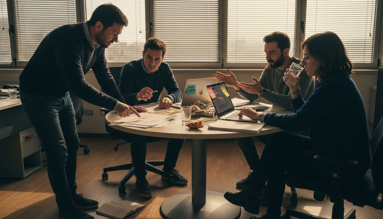 Riunione di squadra per confrontarci sugli effetti della crisi