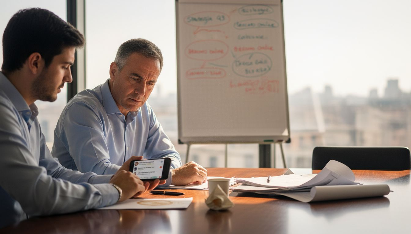 Riunione del team manageriale per gestire la comunicazione in situazioni di crisi