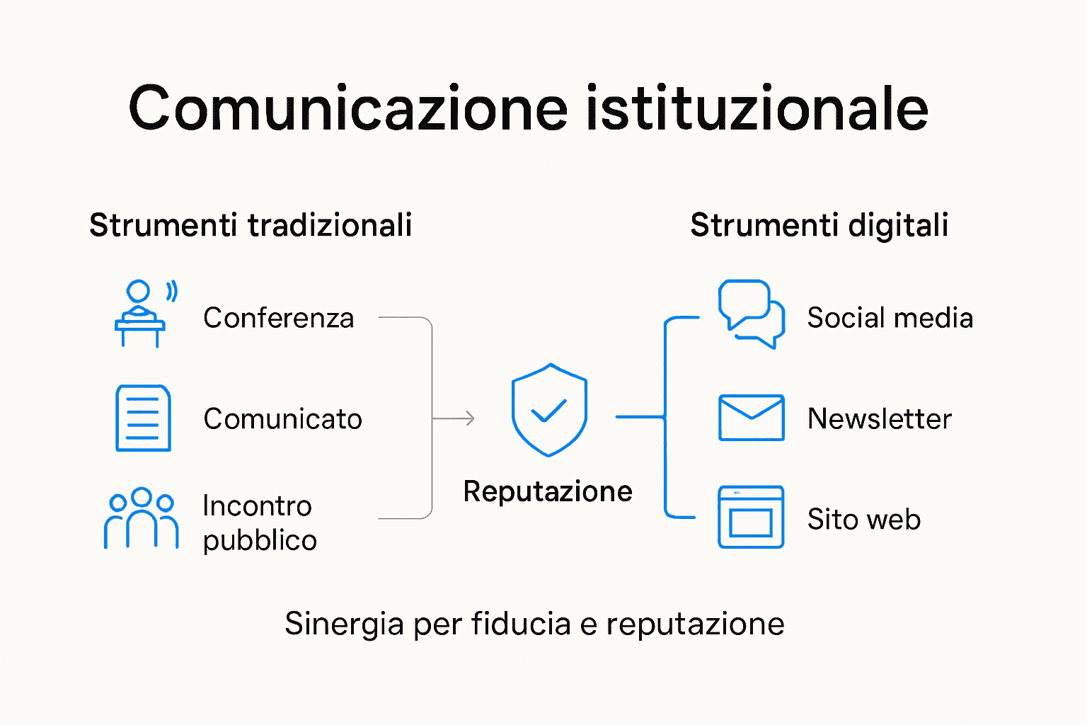 Infografica che offre una panoramica sulla comunicazione istituzionale