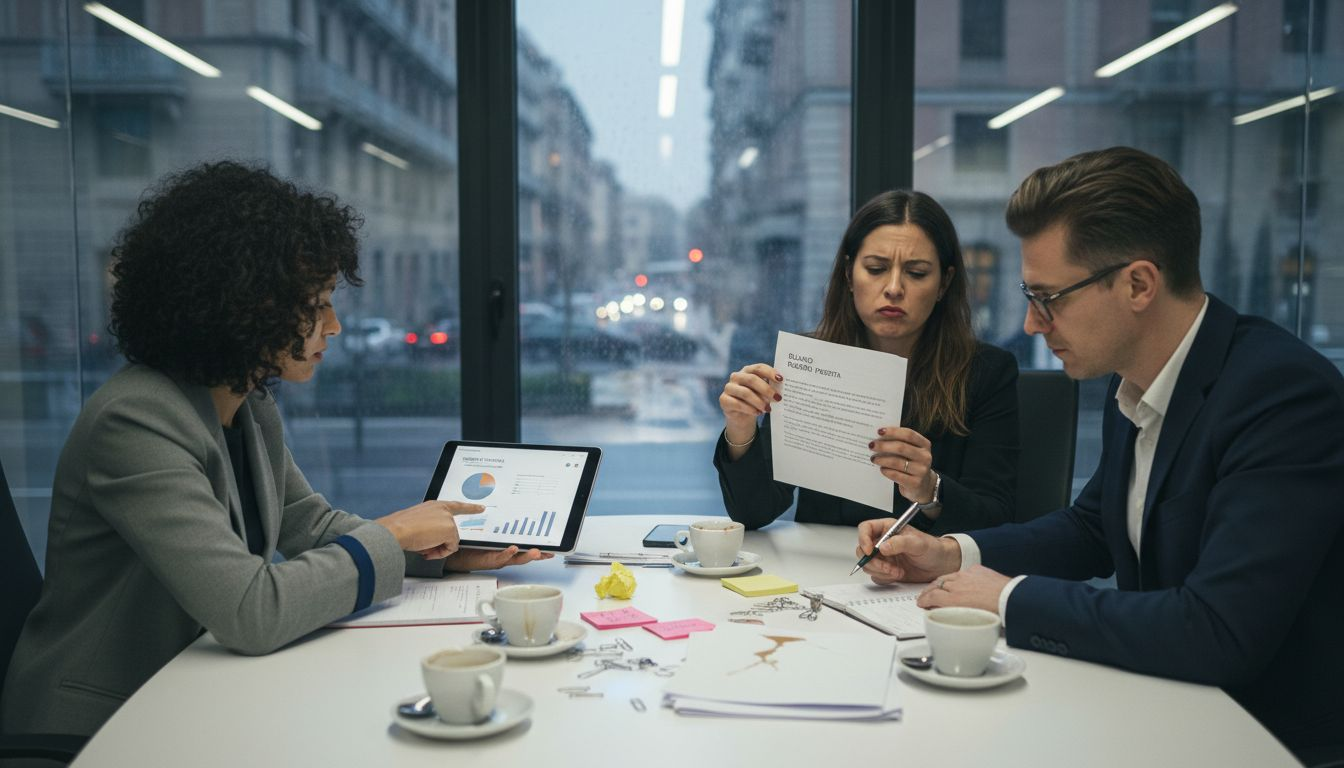 Il team riunito per gestire una situazione di crisi mediatica