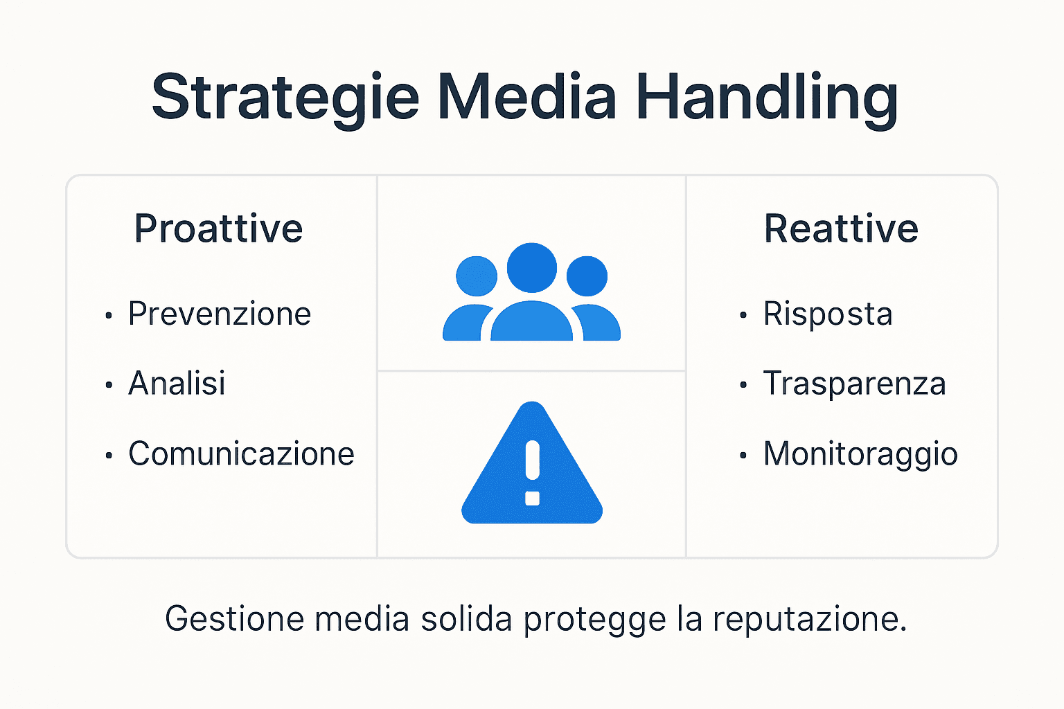 Infografica che presenta le migliori strategie per gestire la comunicazione aziendale sui media