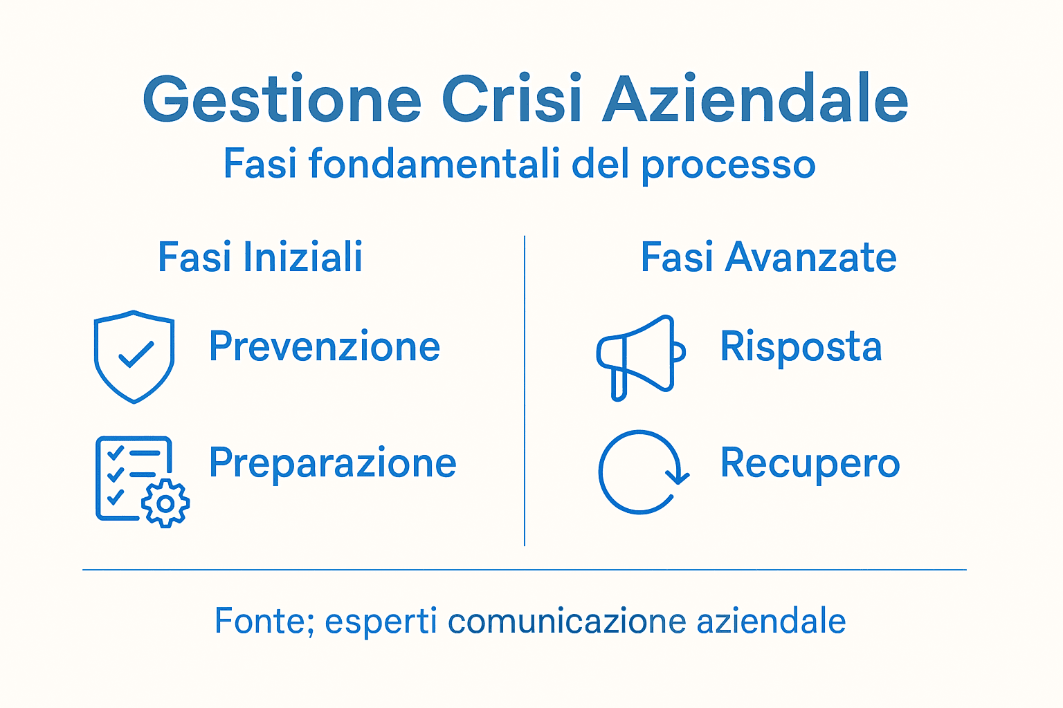 Infografica: le principali tappe per gestire una crisi in azienda