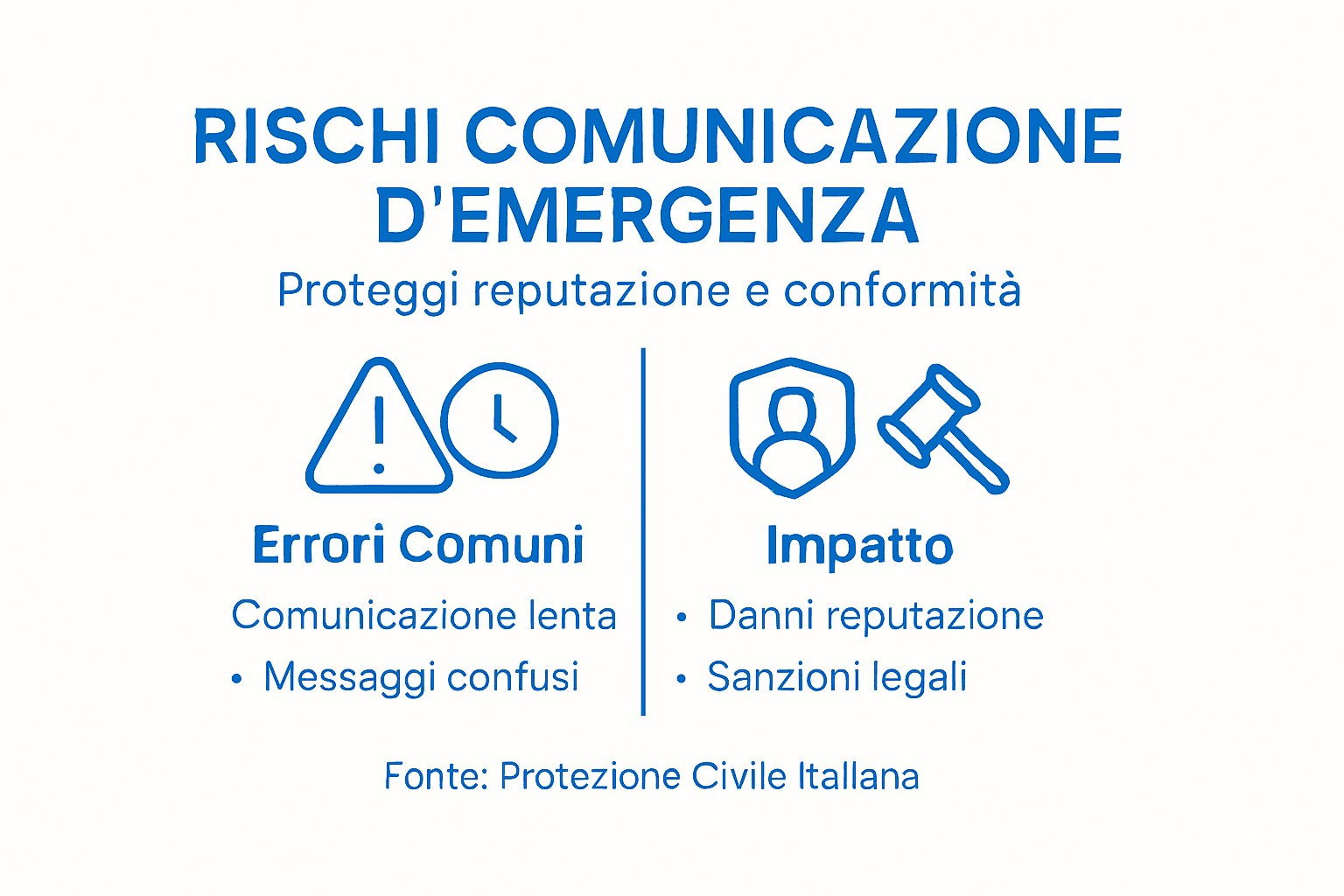 Infografica: rischi e conseguenze nella gestione della comunicazione durante le emergenze