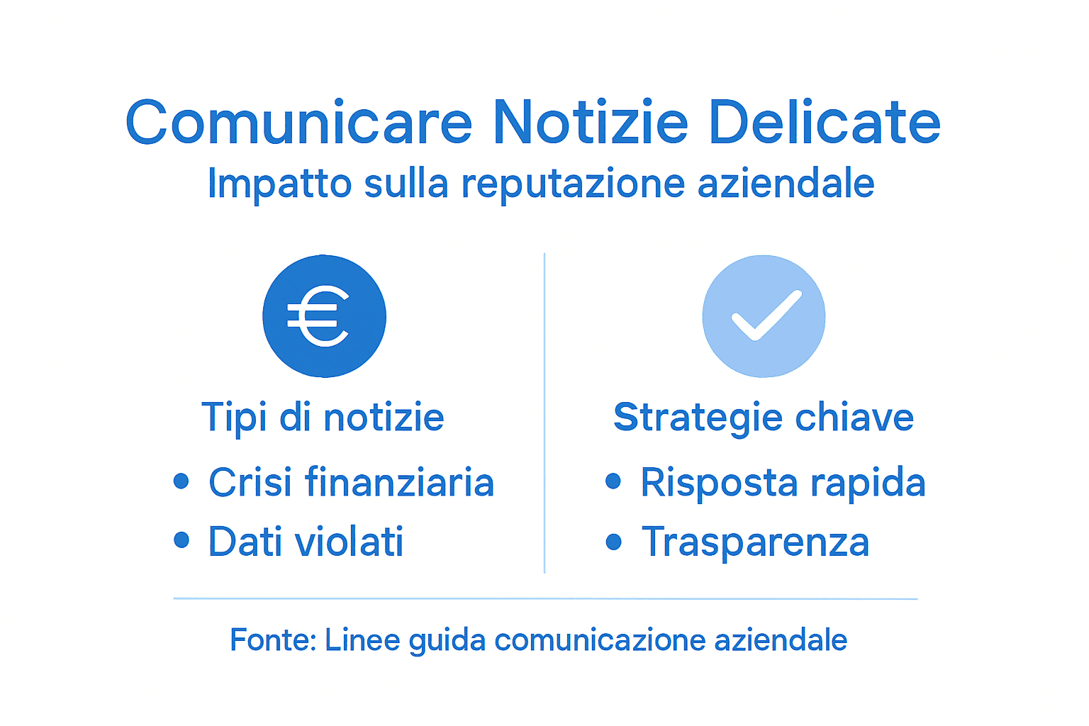 Infografica: come gestire e comunicare notizie delicate – tipologie e strategie efficaci