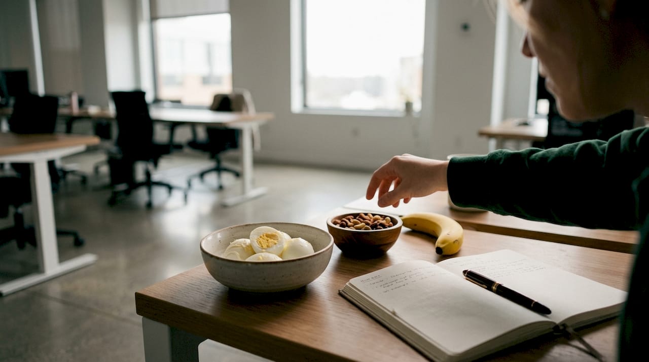 Petiscos ricos em proteína para ter à mão na secretária do escritório