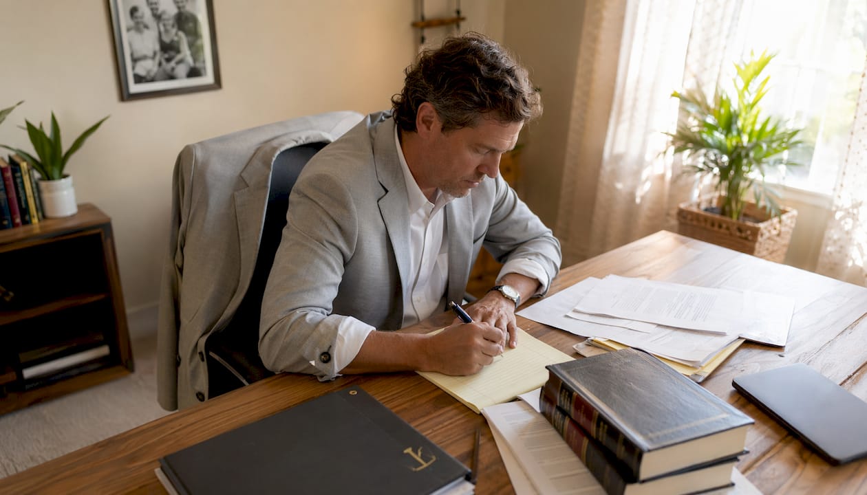 Lawyer drafting grandparent visitation petition