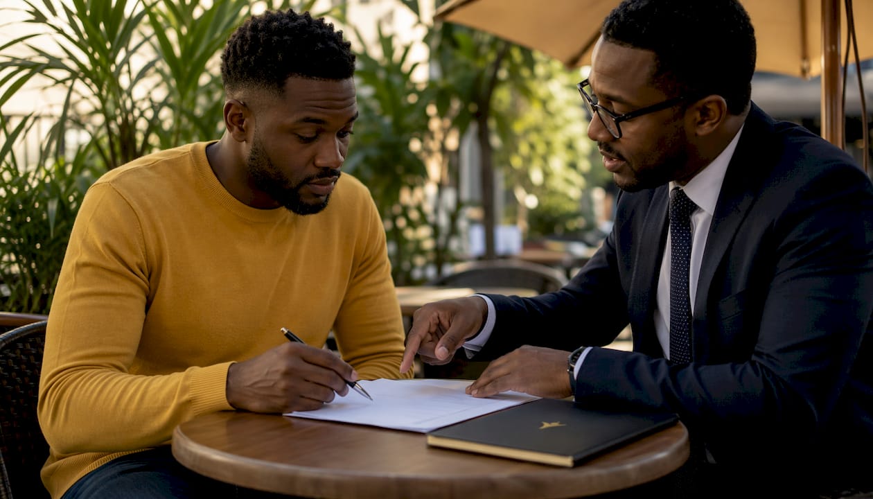 Lawyer discussing prenup timeline with client