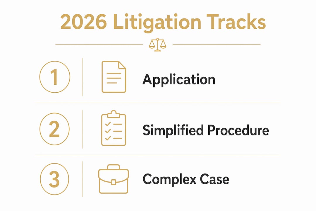 Infographic of 2026 Ontario litigation procedural tracks