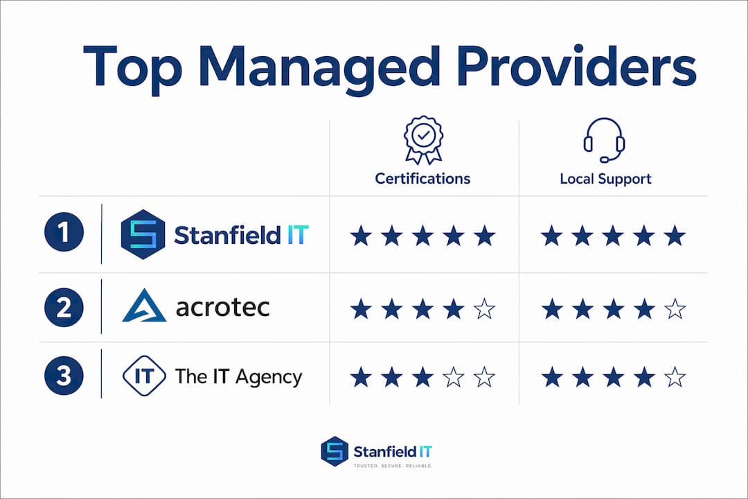 Infographic showing managed service providers ranking