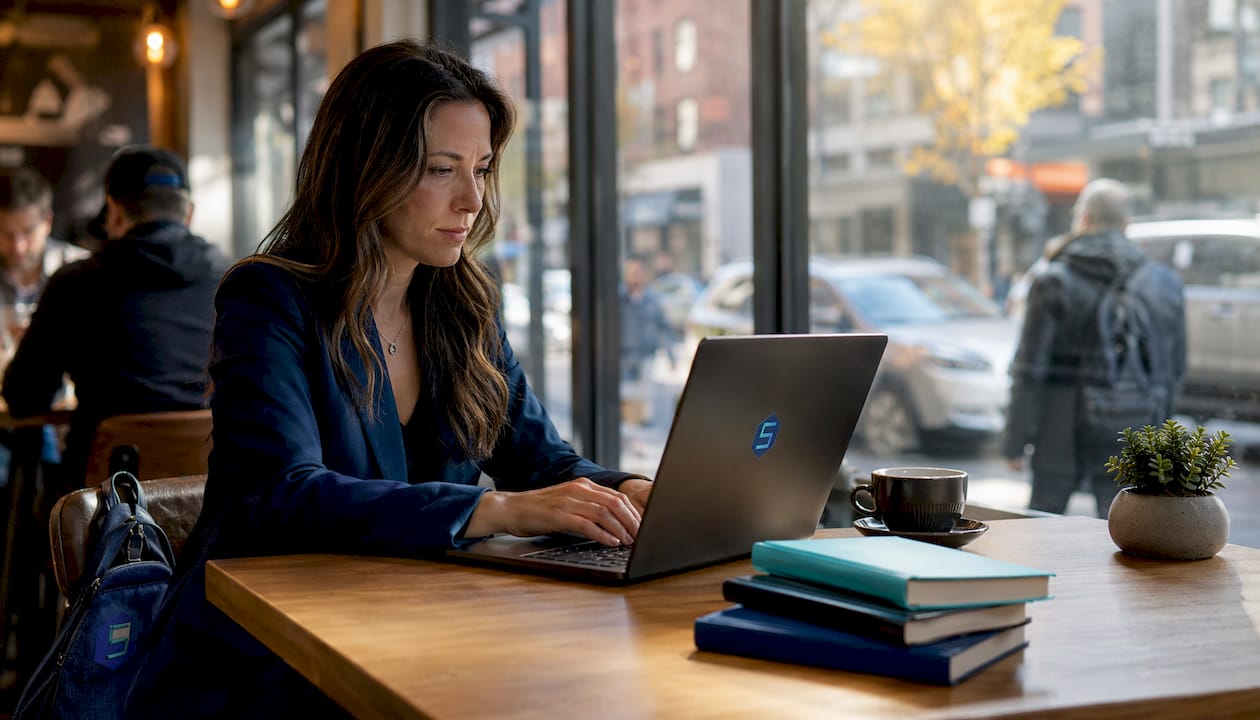 Cybersecurity consultant working in home office