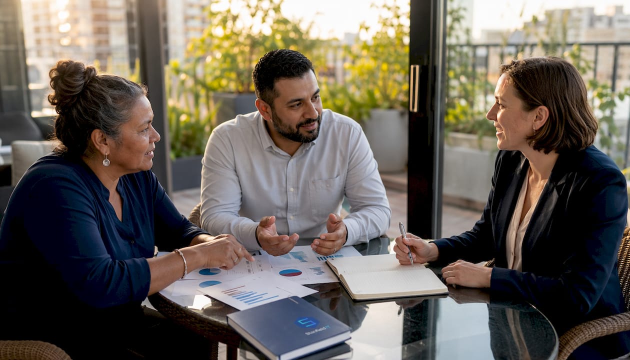 Diverse team discussing cloud migration strategy in meeting