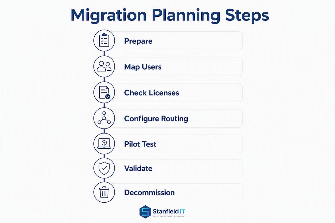 Infographic showing tenant migration steps