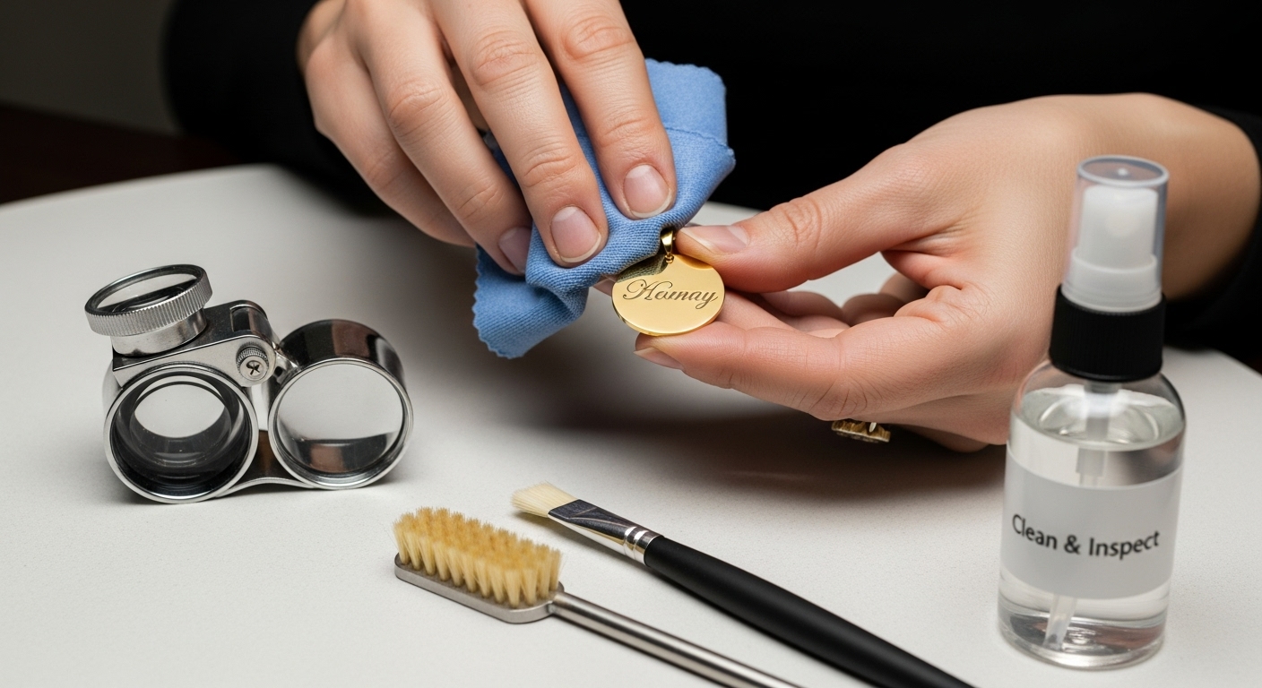 engraved jewelry cleaning inspection