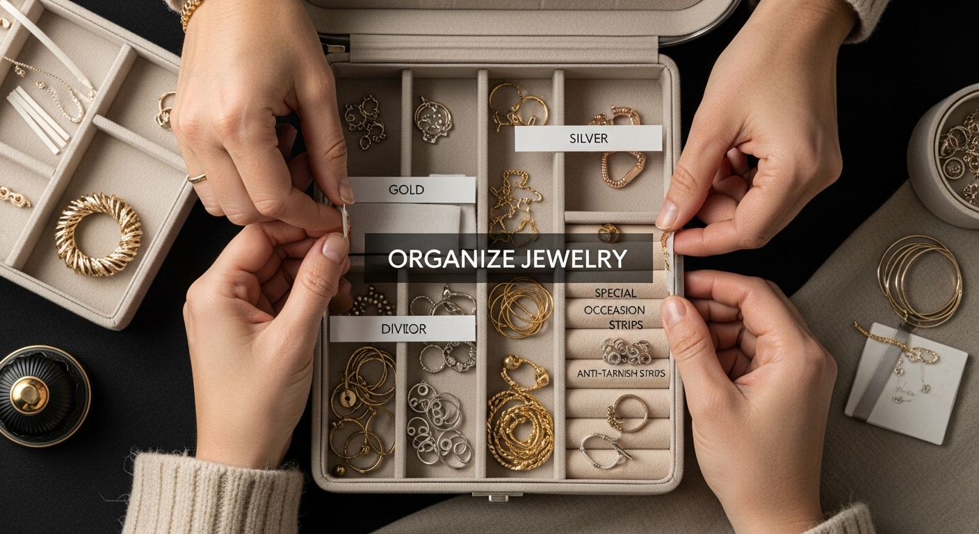 organize jewelry storage