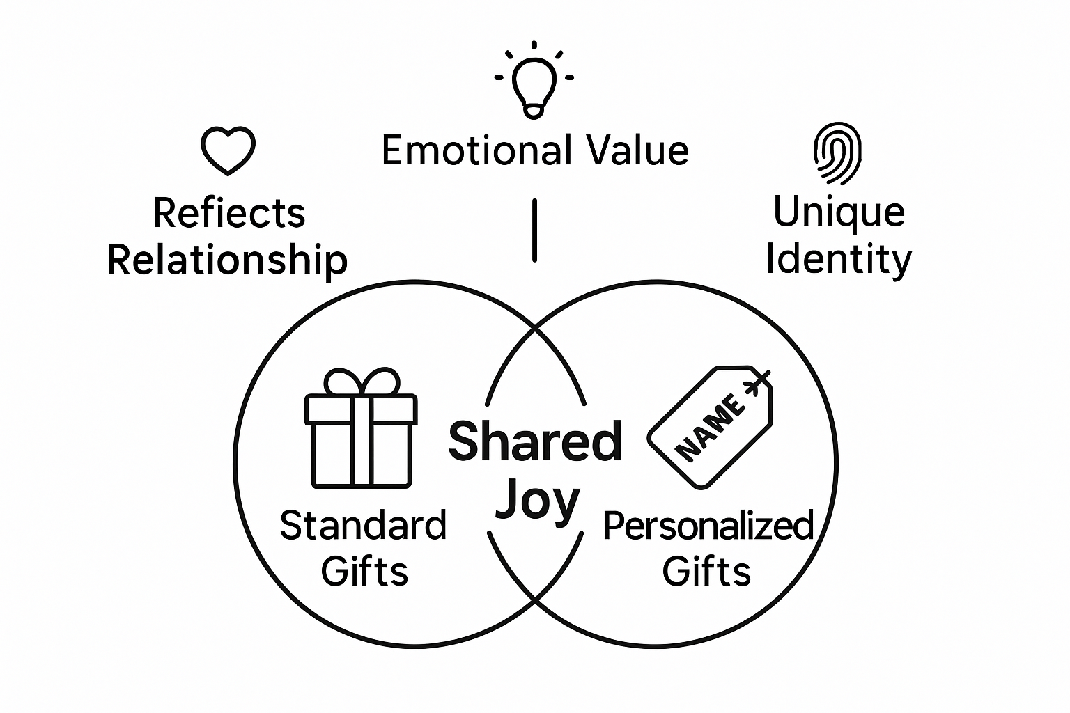 Comparison of personalized and standard gifts with emotional value overlap