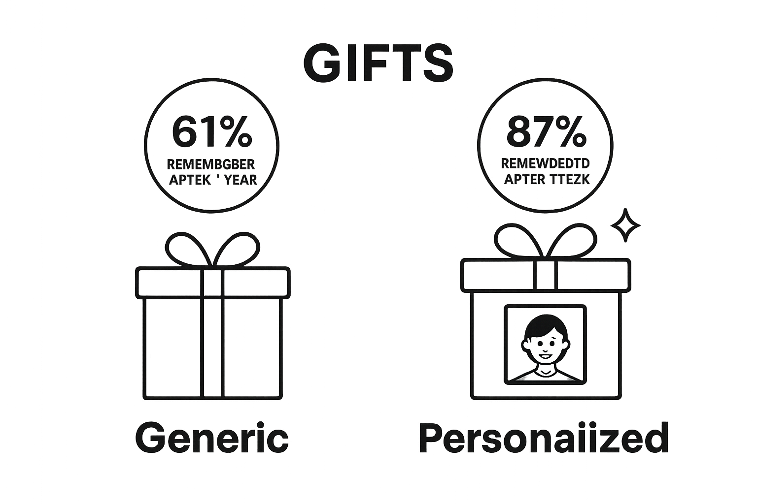 Infographic comparing generic vs personalized gift impact