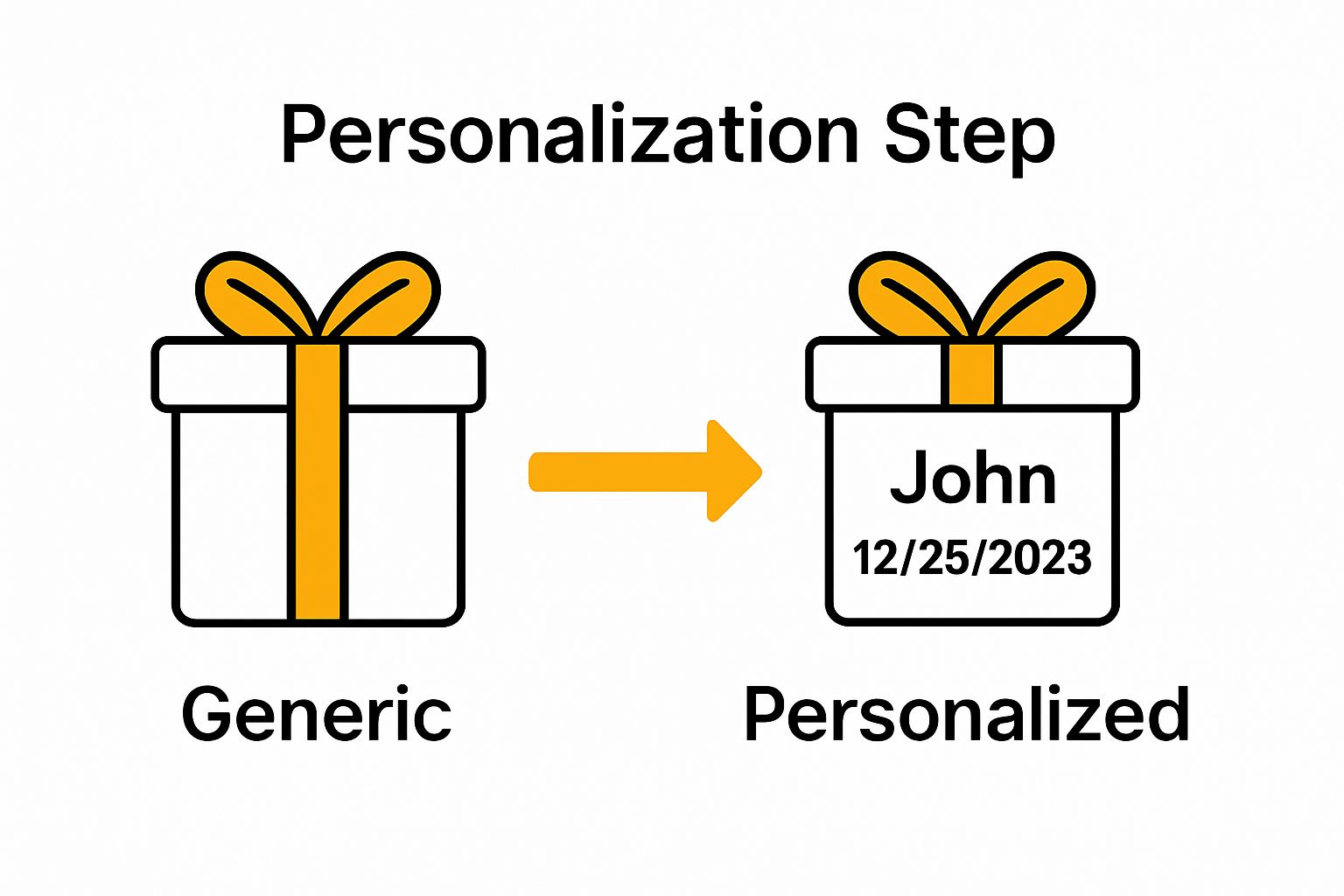 Comparison of generic and personalized gifts diagram