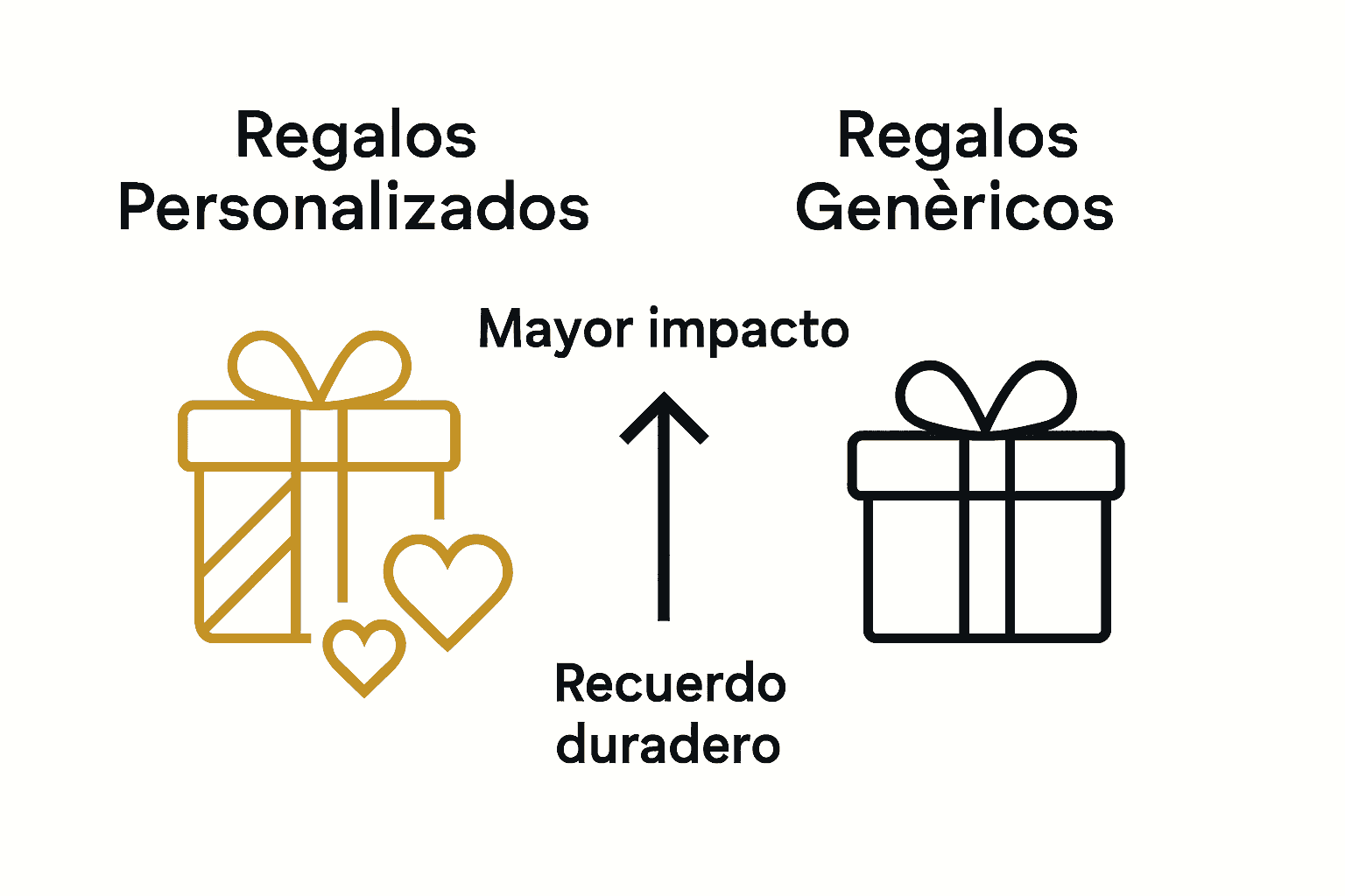 Infografía comparativa regalos personalizados y genéricos