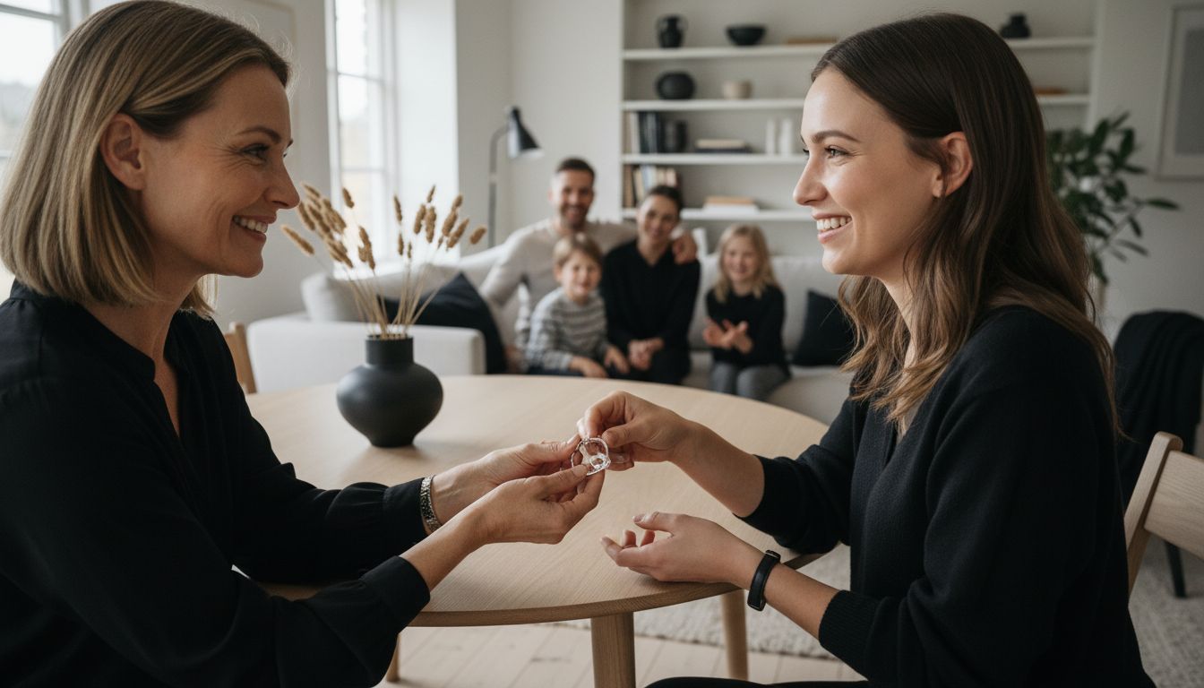 familie smykkegave scene