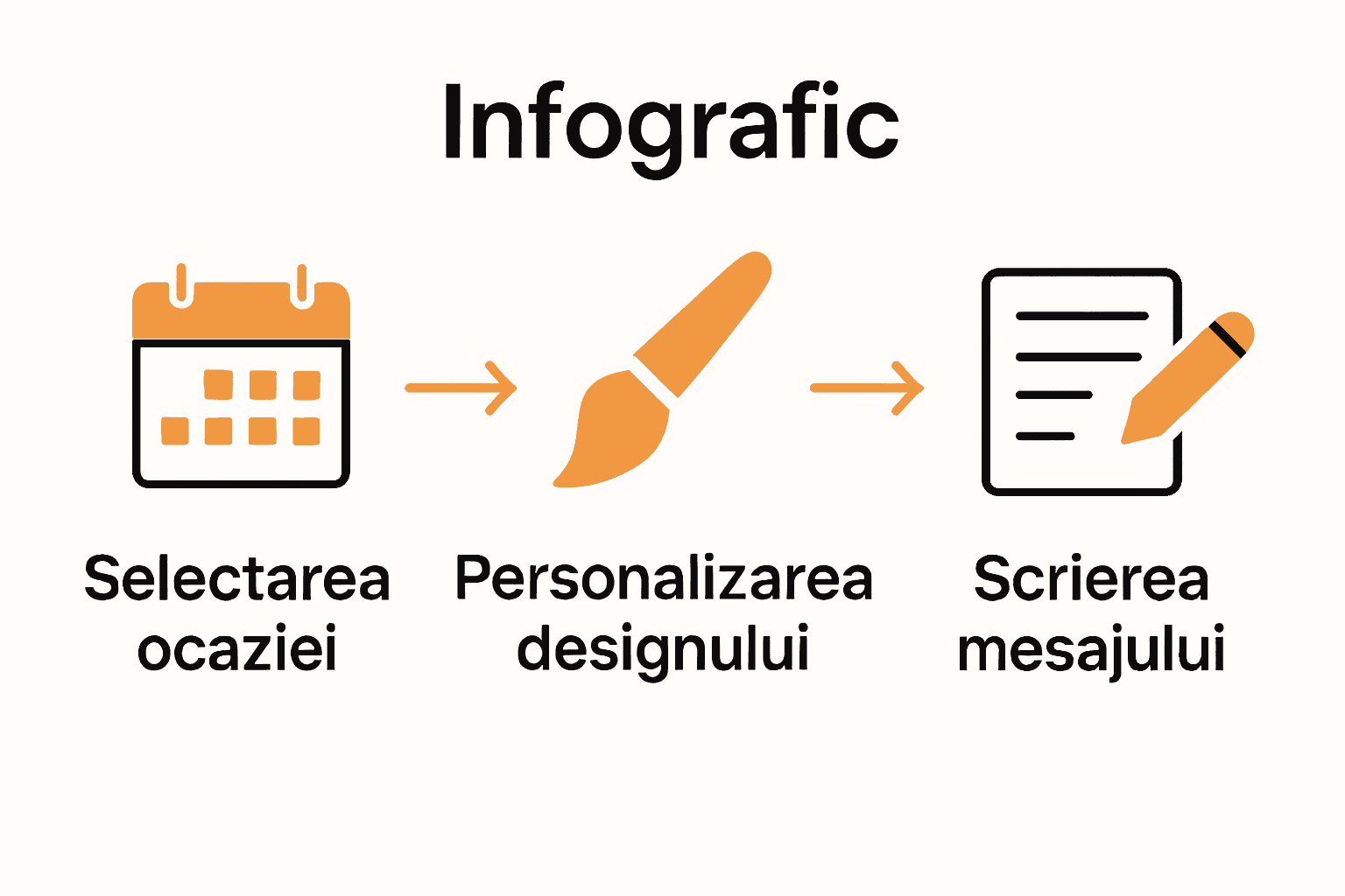 Pașii cheie pentru personalizarea cardului de mesaj.