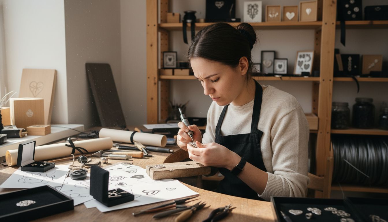 artisan making valentine gift