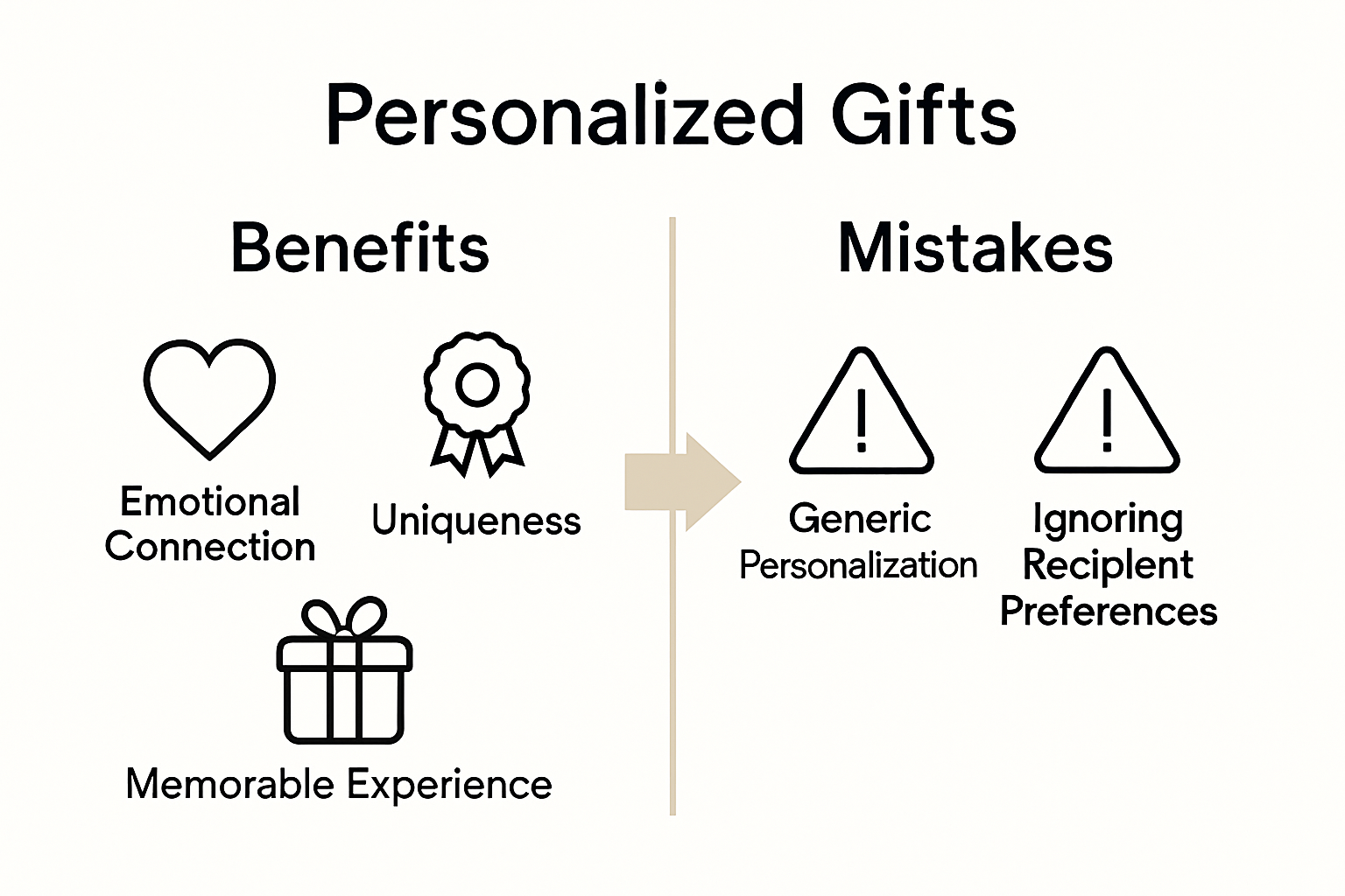 Benefits and pitfalls of personalized gifts visual comparison