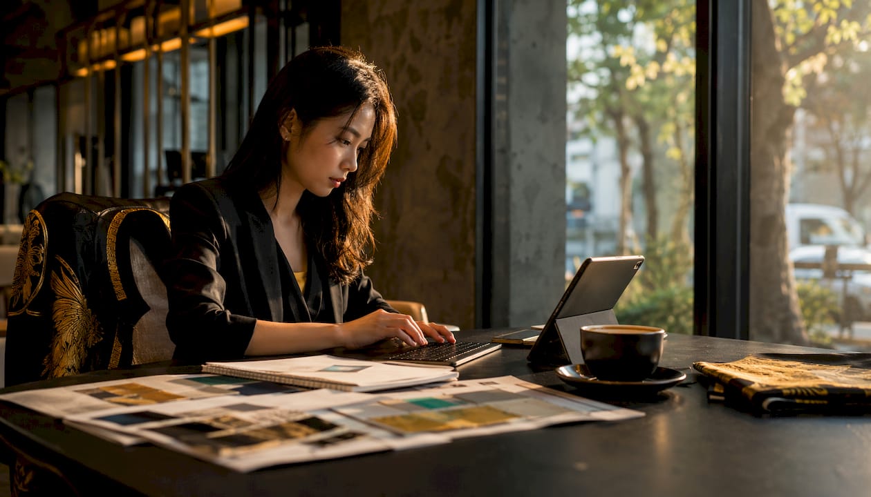 Entrepreneur working on fashion brand challenges