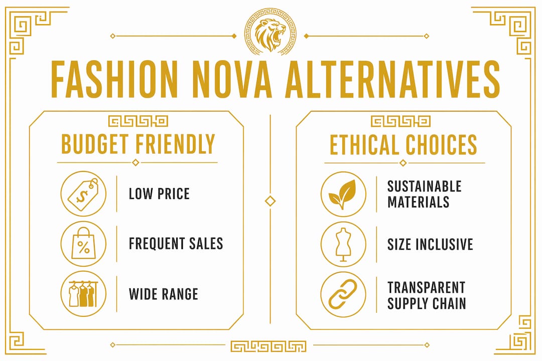 Infographic comparing budget and ethical fashion alternatives