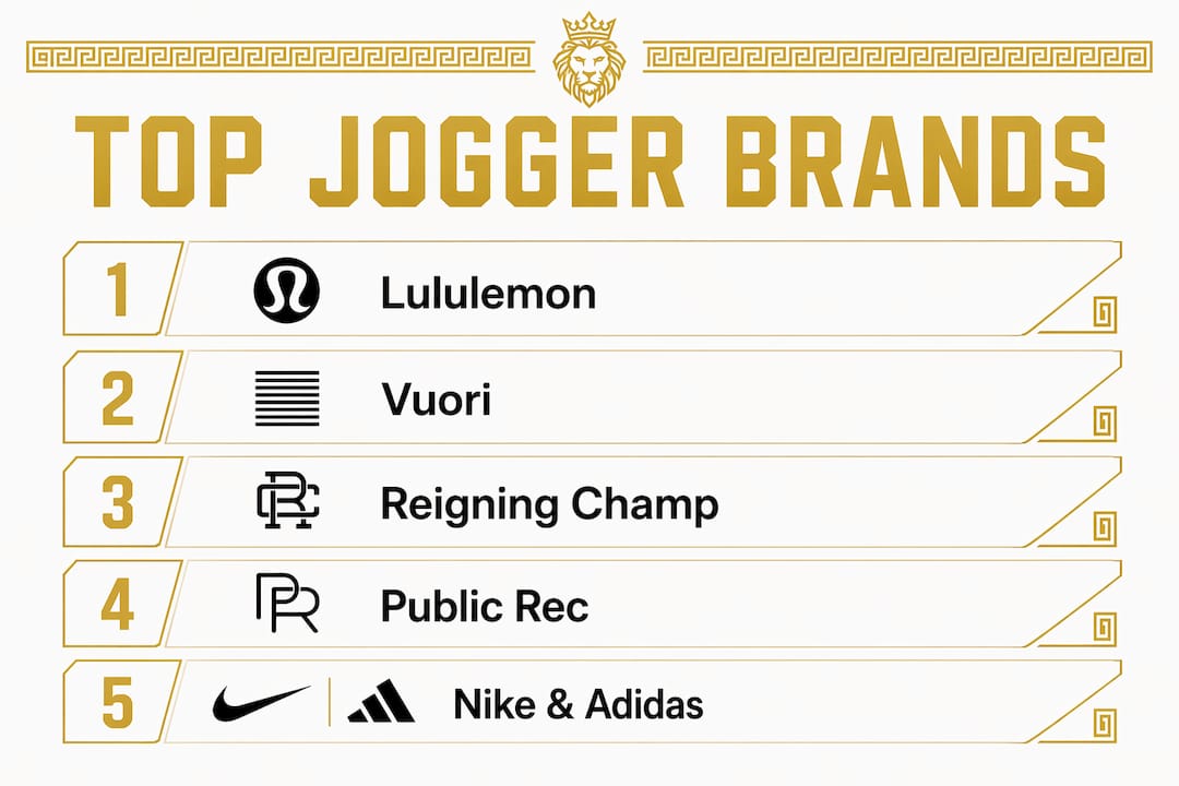 Infographic showing top jogger brands ranked