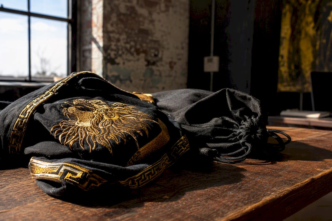 Limited run streetwear garment details on table