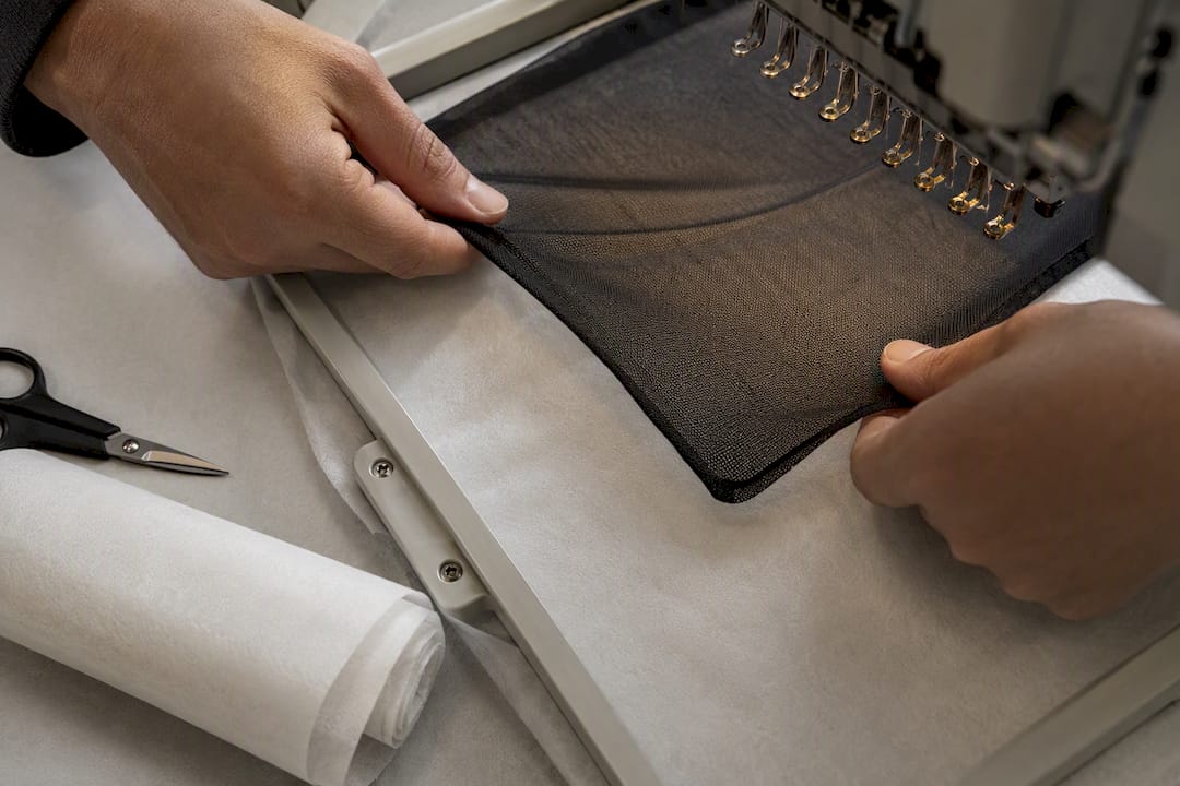 Backing stabilizing stretchy fabric for embroidery