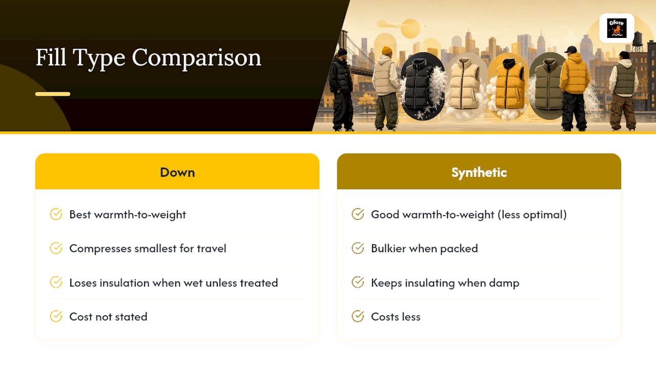 Down and synthetic insulation comparison