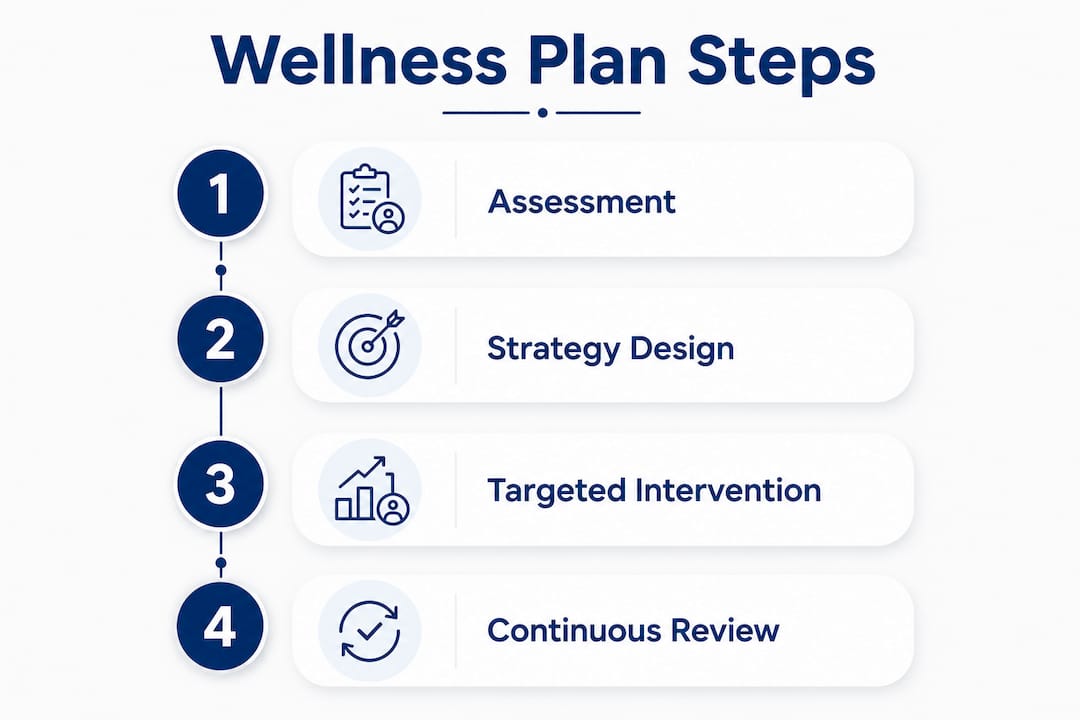 Infographic showing personalized wellness plan cycle steps
