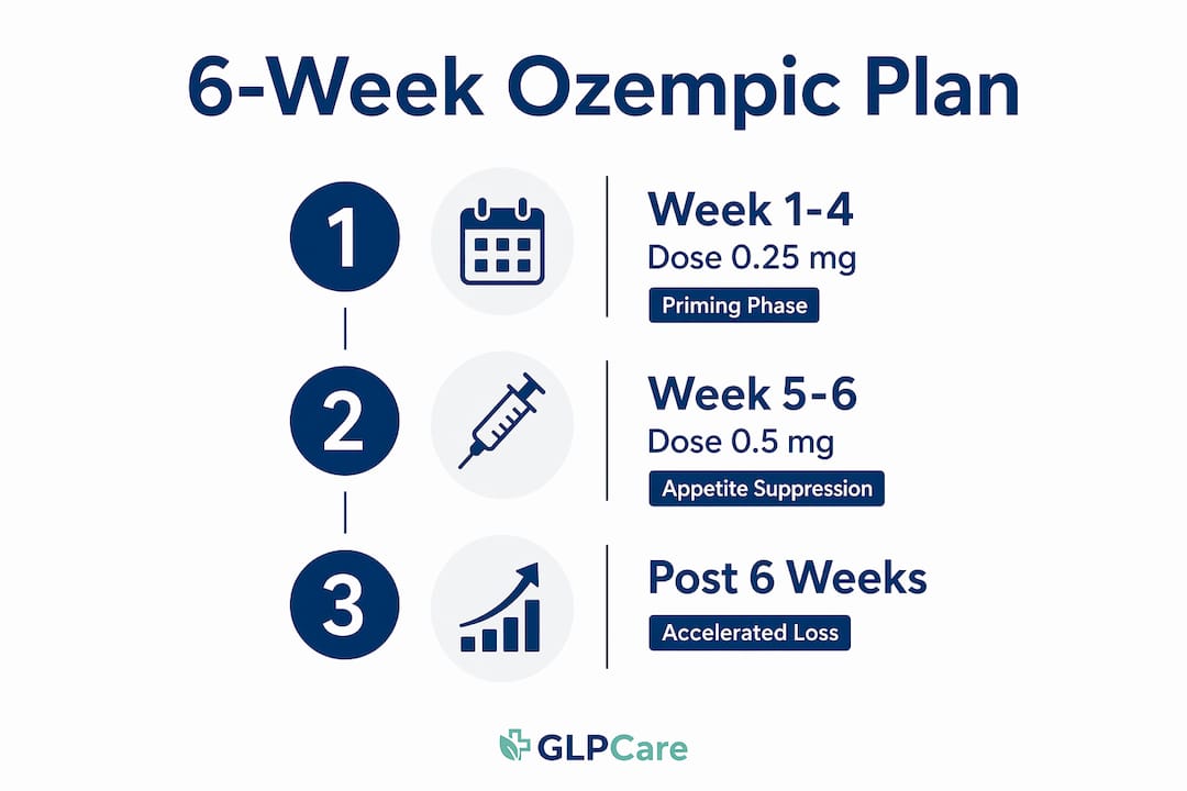 Infographic detailing Ozempic 6-week weight loss plan