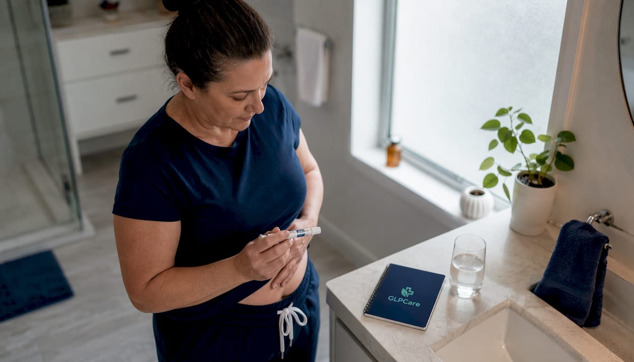 Woman preparing Wegovy injection at home