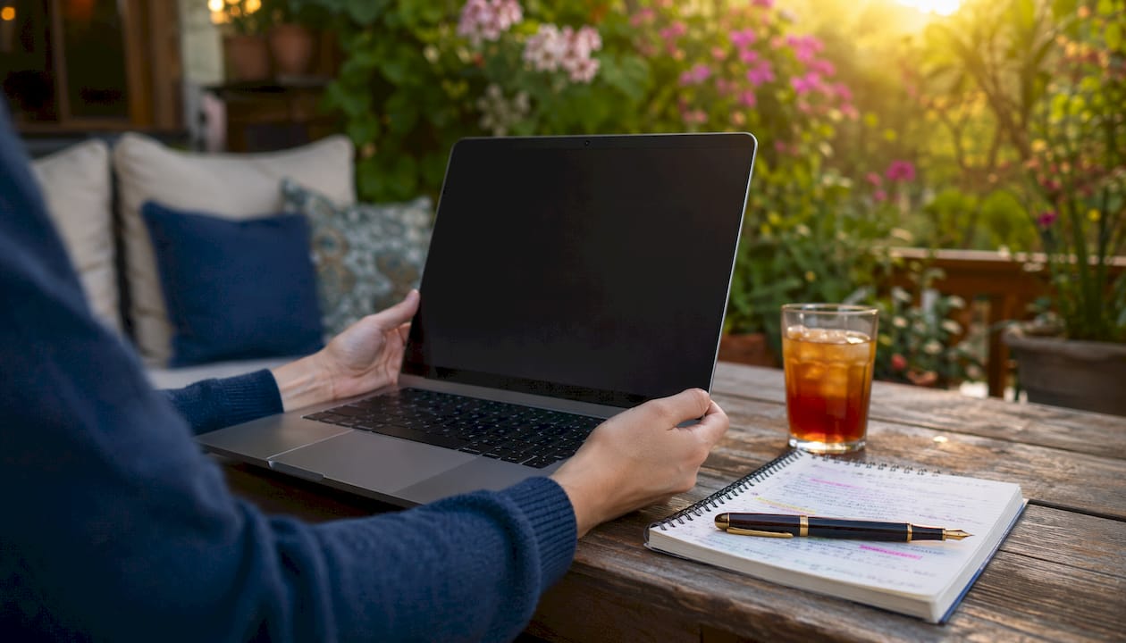 Hands typing for telehealth semaglutide consultation