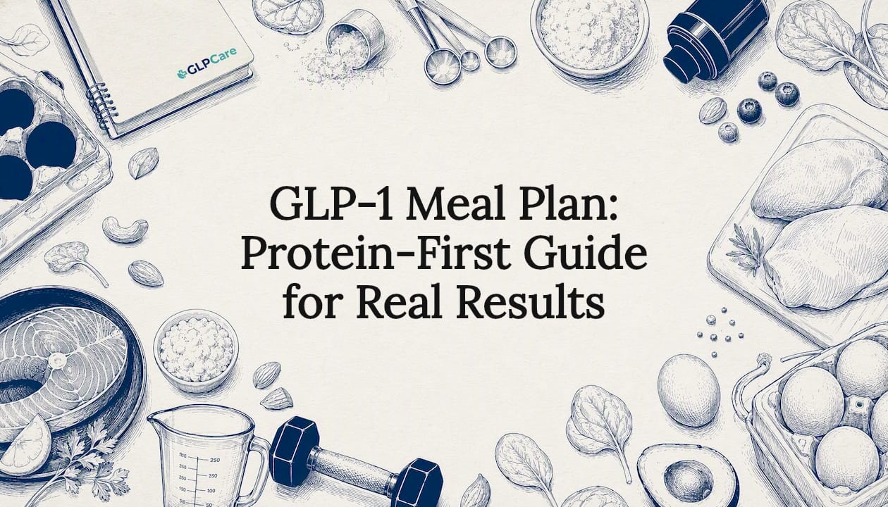 Decorative title card with hand-drawn nutrition illustrations