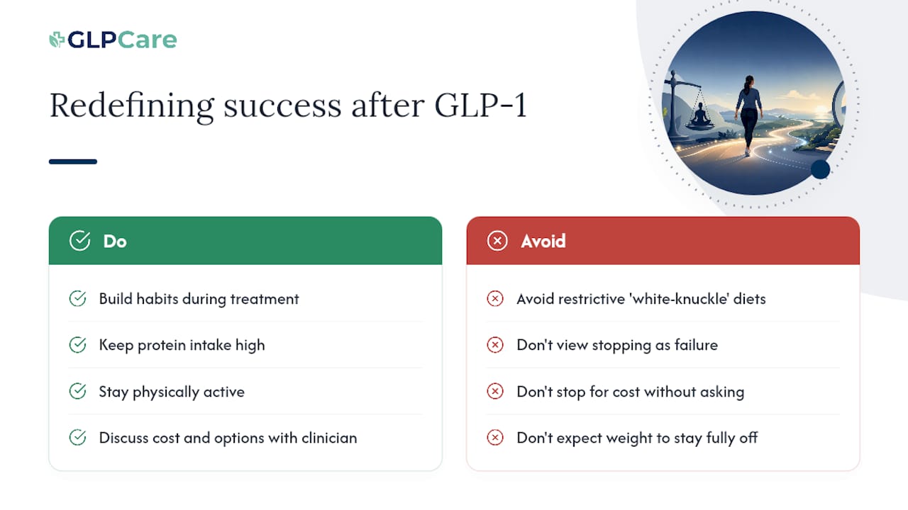 Reframing what success looks like after GLP-1 therapy — overview diagram
