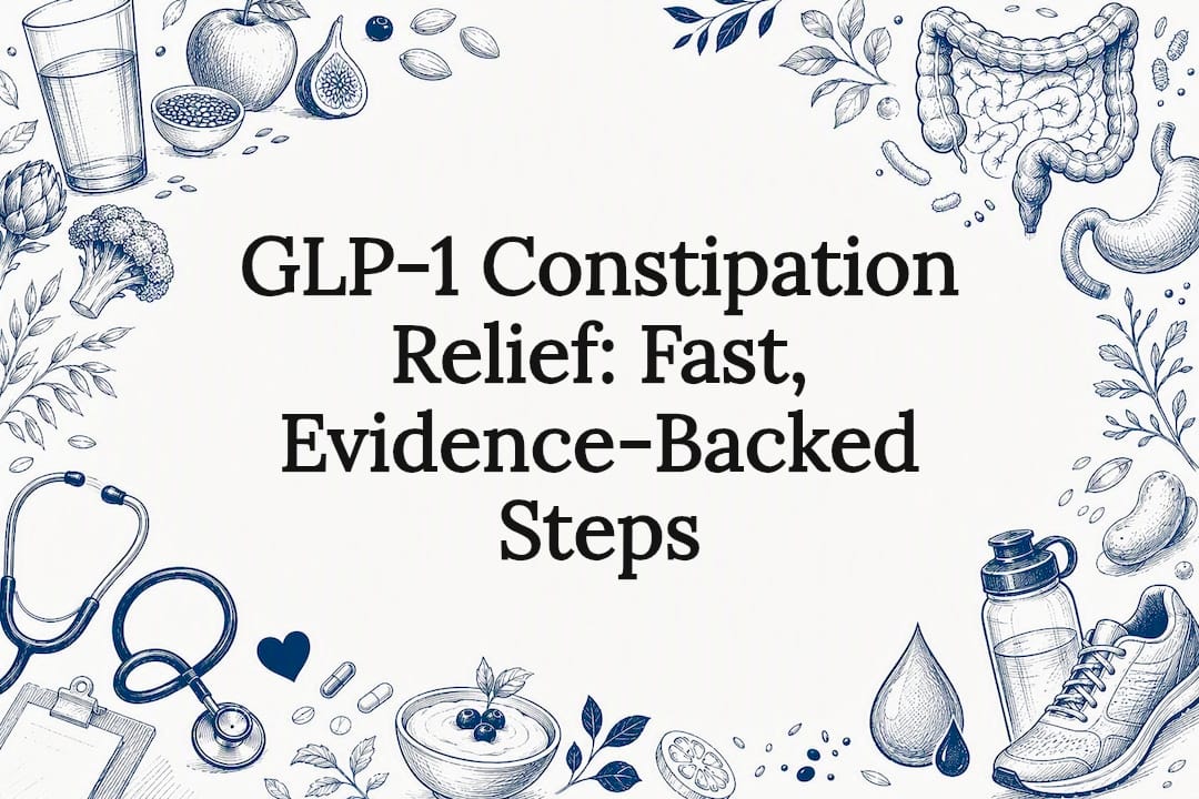 Decorative title card illustration for constipation relief article