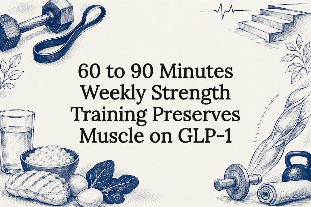 Decorative strength training title card illustration