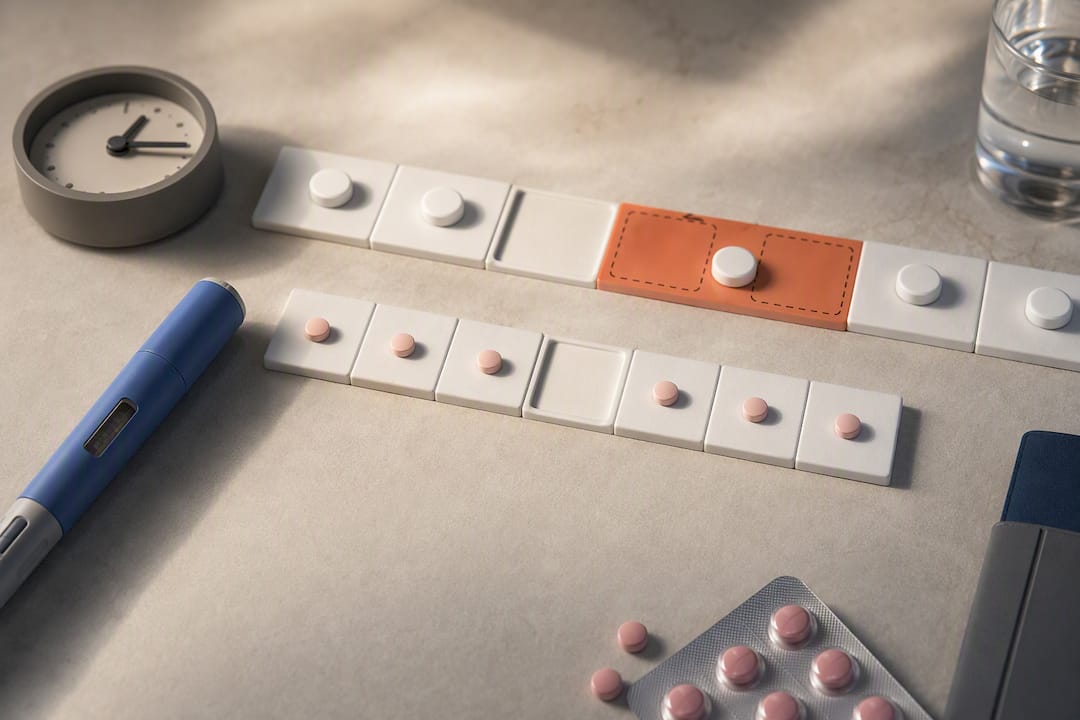 Illustration comparing weekly and daily dosing schedules
