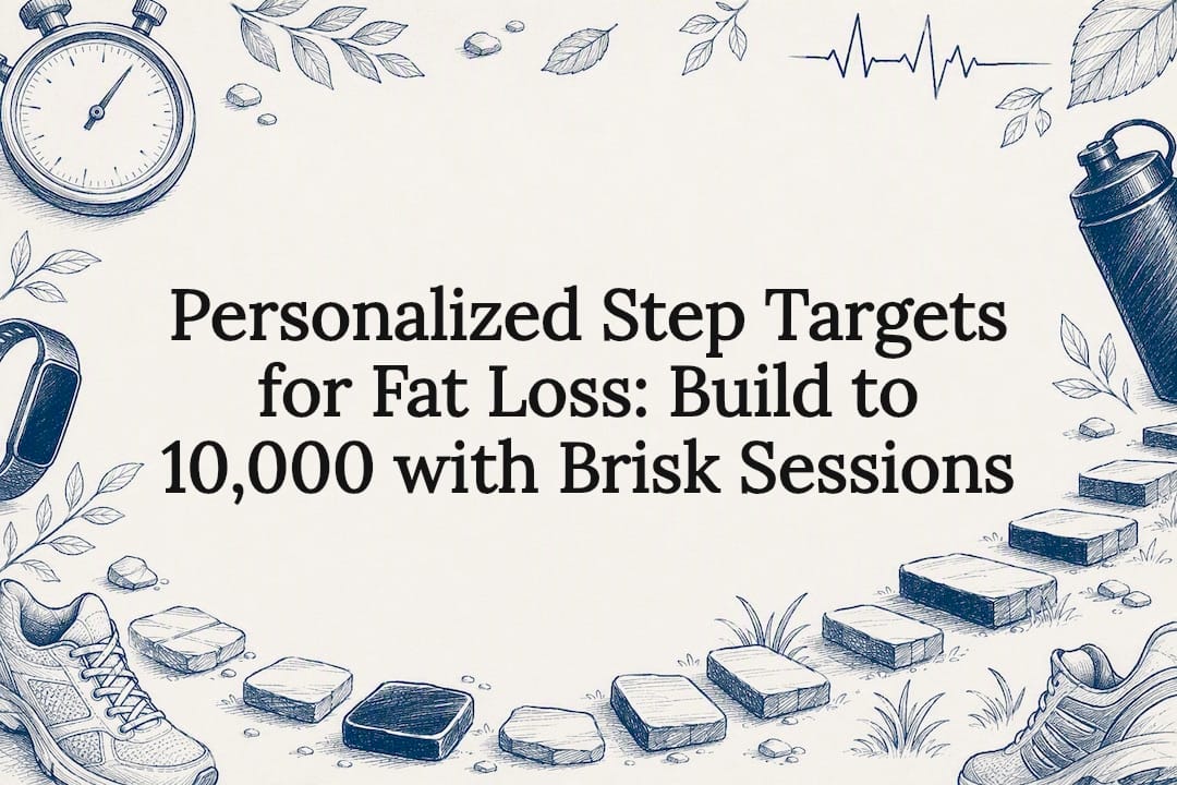 Decorative step target title card illustration