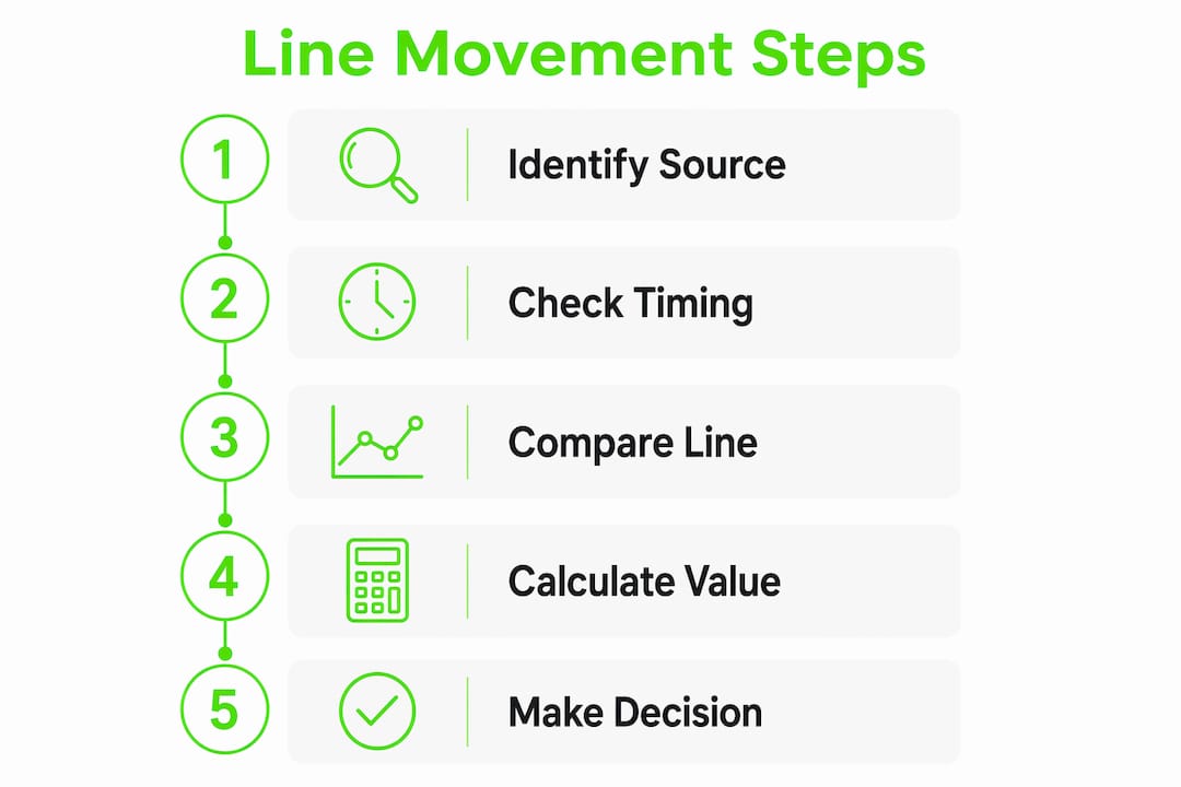 Infographic showing step-by-step line movement process