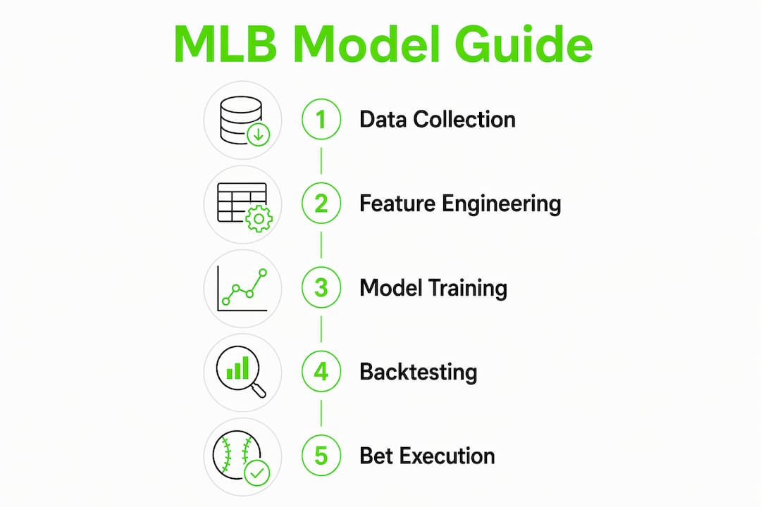 Infographic showing MLB betting model process