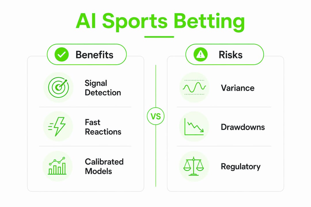 Infographic on AI sports betting benefits and risks
