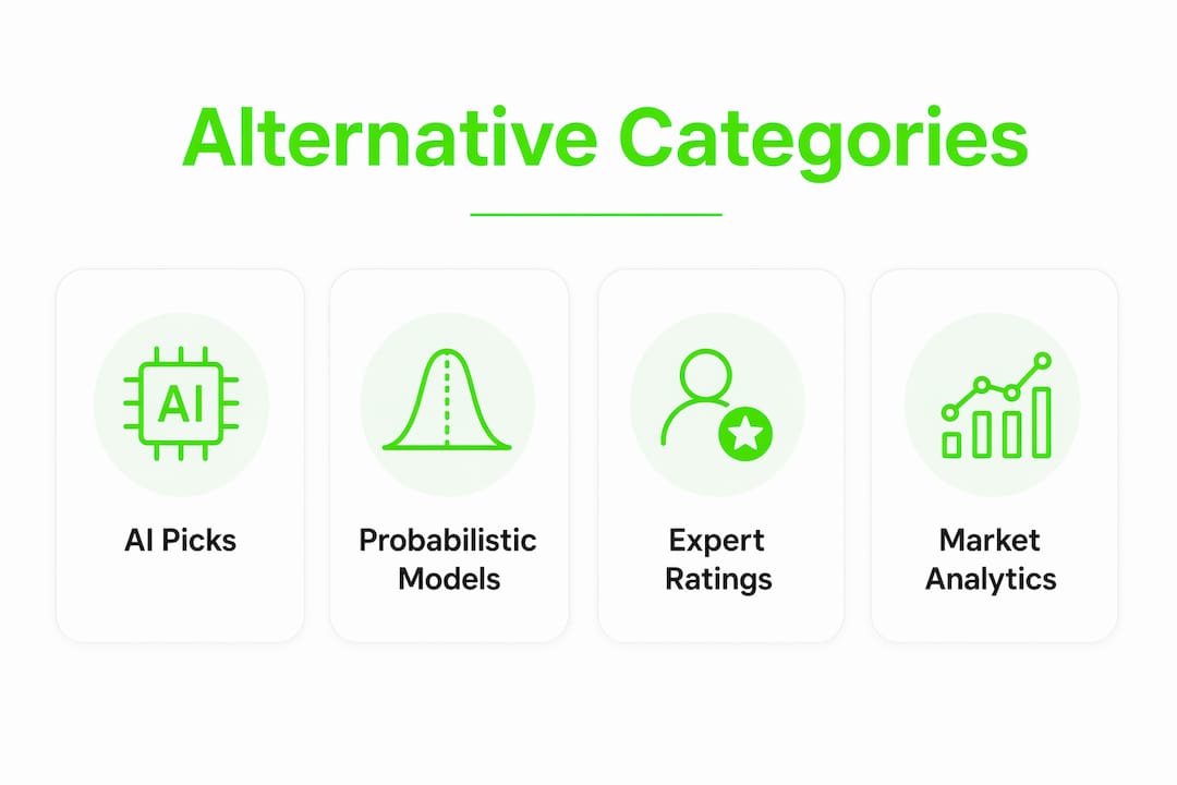 Infographic showing categories of FiveThirtyEight alternatives
