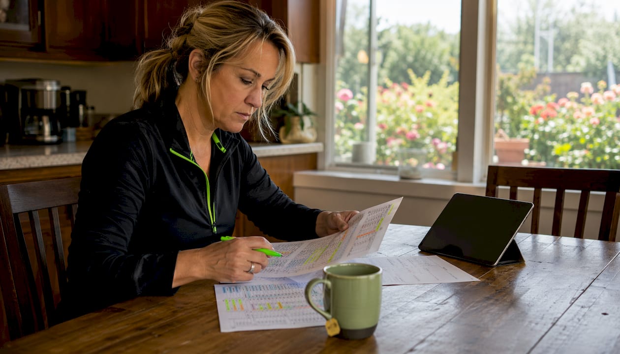 Hands reviewing sports betting data documents